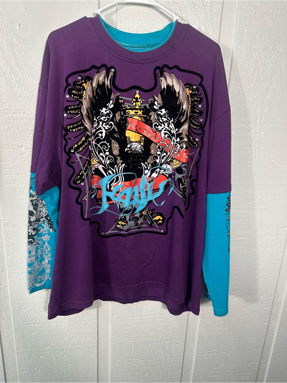 Kaalu Multicolored Long Sleeve Tshirt Size Large EUC